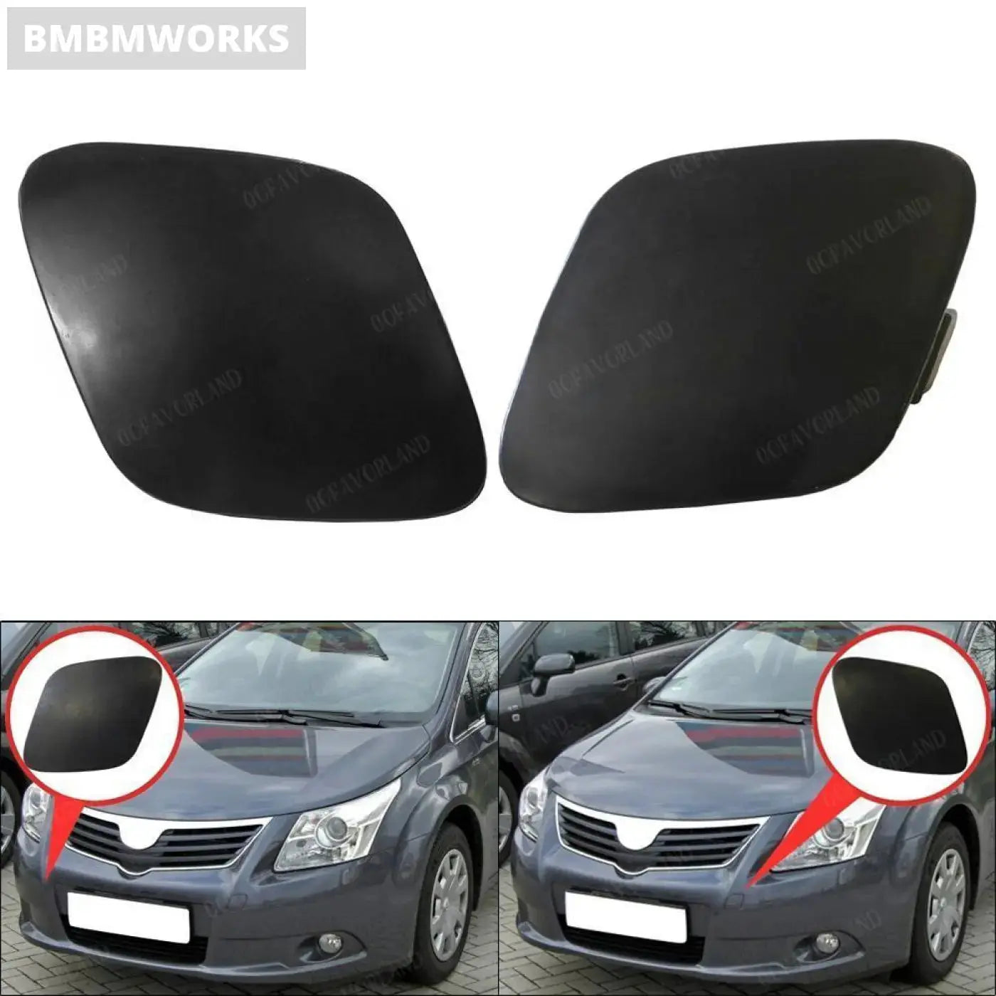 Pair Front Left Right Bumper Tow Hook Eye Caps Trailer Cover Unpainted 53286-059