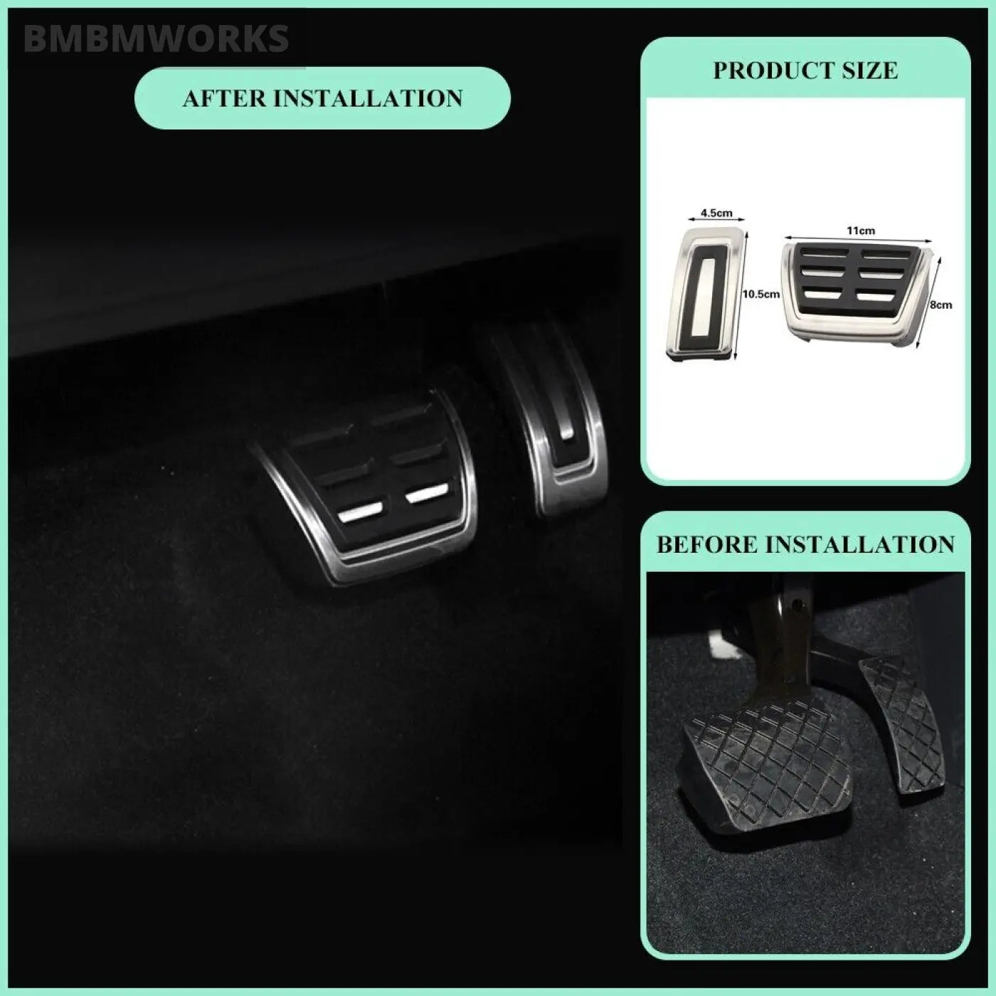 Pedals Foot Brake Gas Pedal Cover For Volkswagen Vw Teramont 2017 - 2024