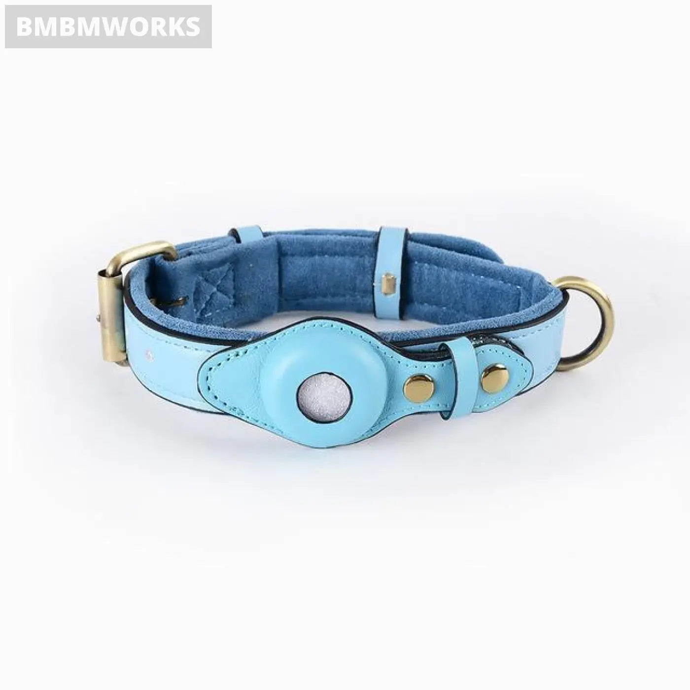 Pet Location Airtag Collar Holder Dog Cat Tracker Protective Case Leather