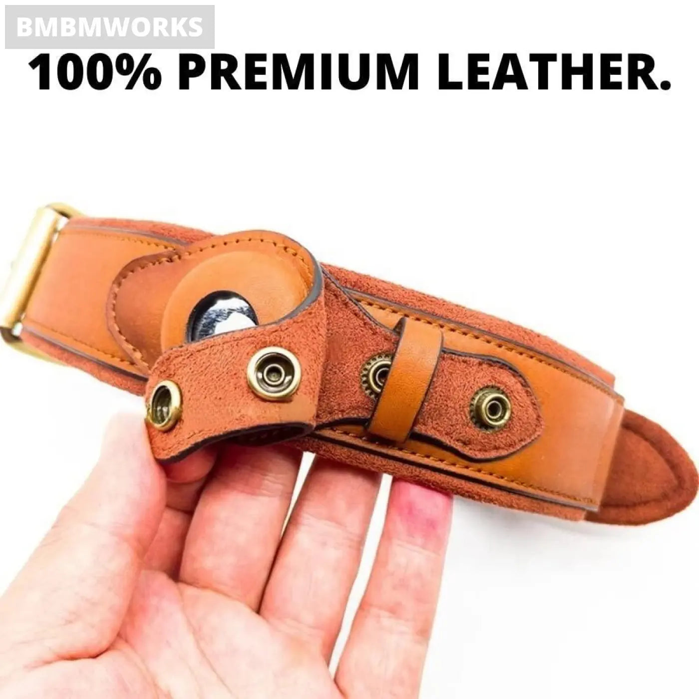 Pet Location Airtag Collar Holder Dog Cat Tracker Protective Case Leather