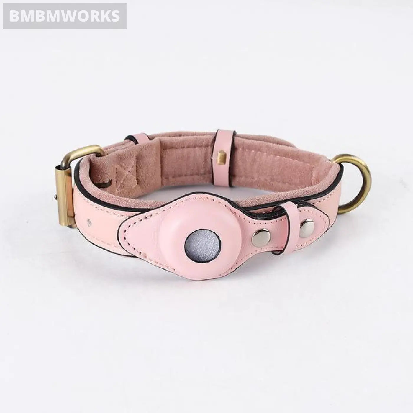 Pet Location Airtag Collar Holder Dog Cat Tracker Protective Case Leather