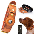 Pet Location Airtag Collar Holder Dog Cat Tracker Protective Case Leather