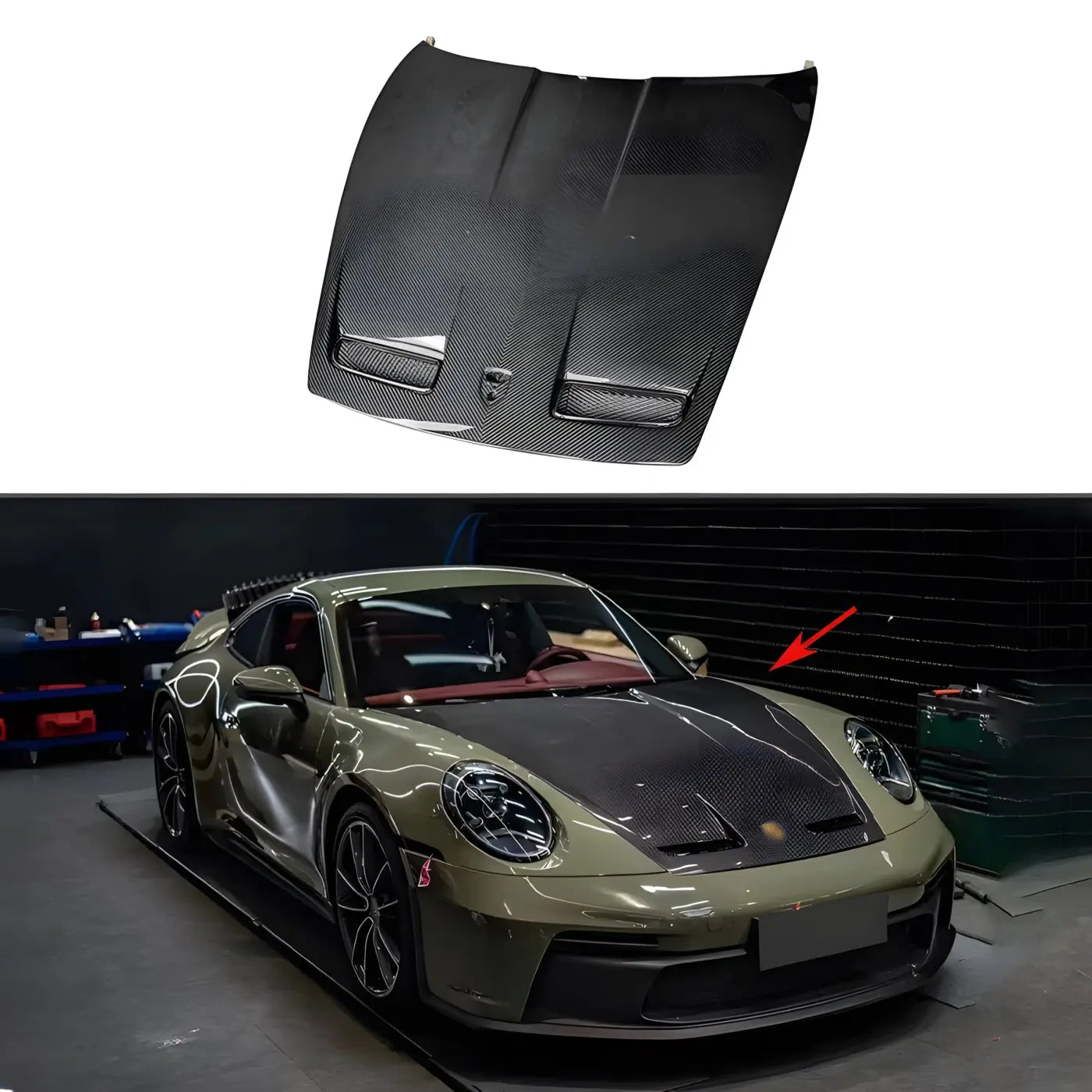 Porsche 911 (992) GT3 Style Forged Carbon Fiber Vented Hood Body Kits & Performance 4