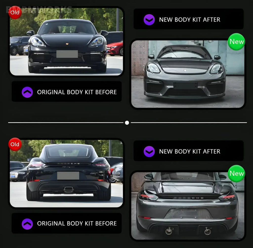 Porsche Cayman Boxster 718 (982) Full GT4 Body Kit Conversion Body Kits & Performance