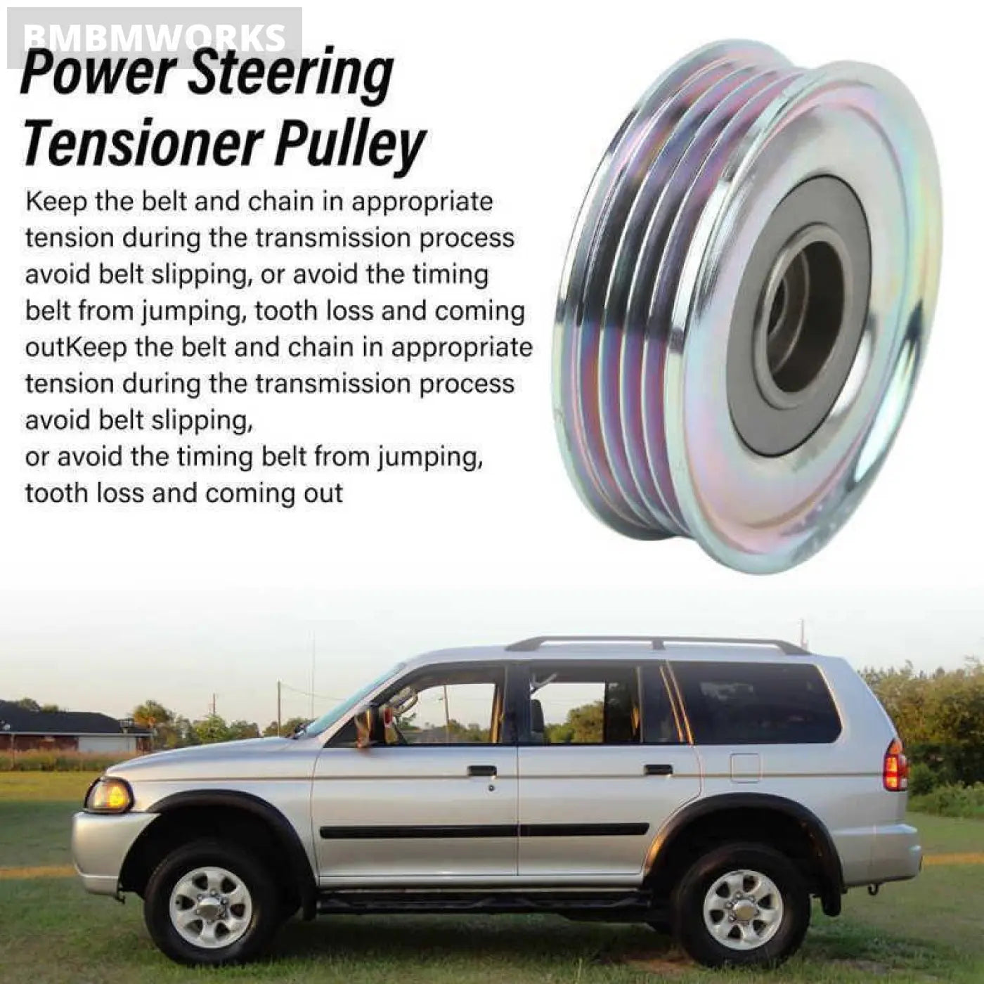 Power Steering Tensioner Pulley Mitsubishi Montero Base Rs Md303884