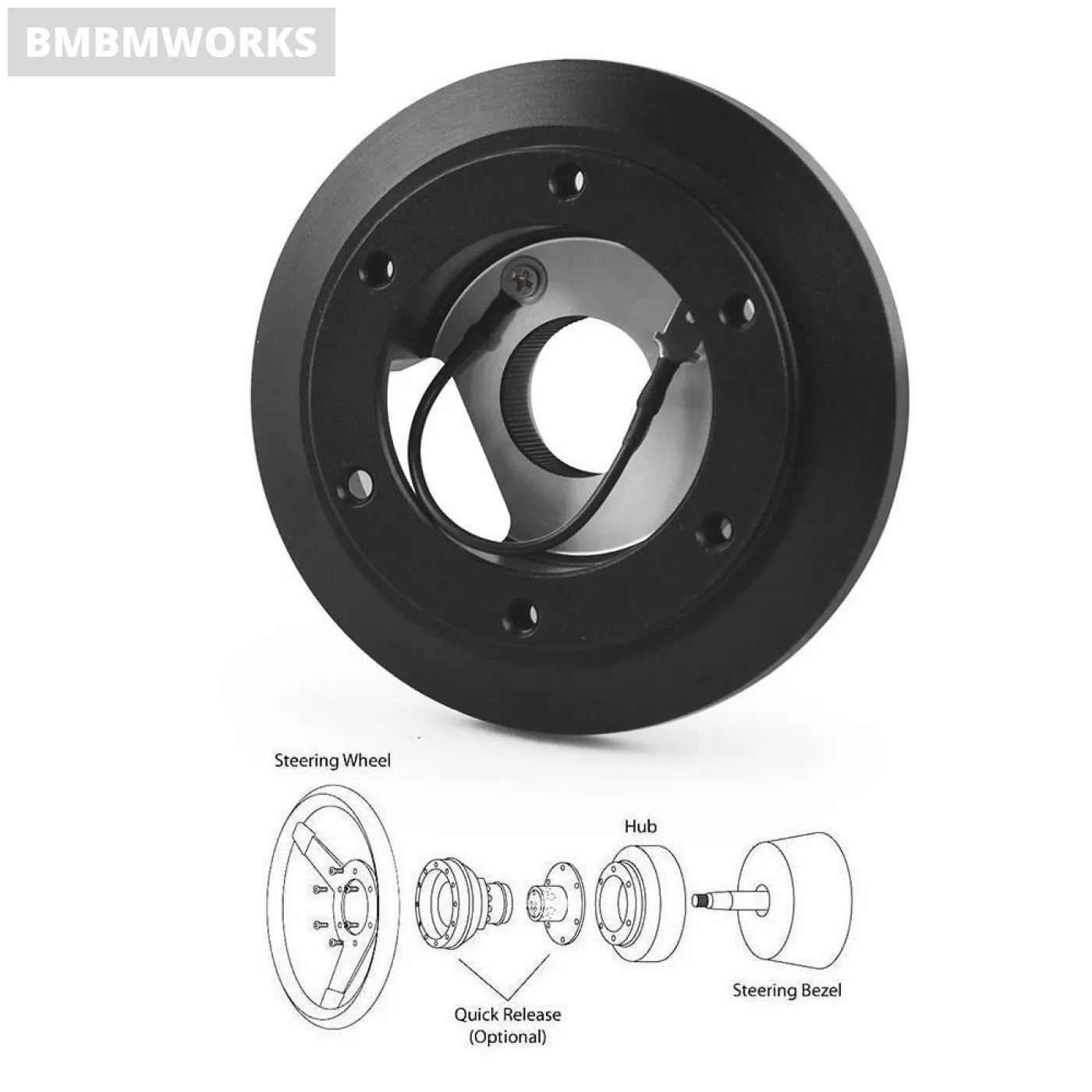 Racing Short Steering Wheel Hub Adapter Audi A4 A6 A8 Vw Jetta Golf Black 180H