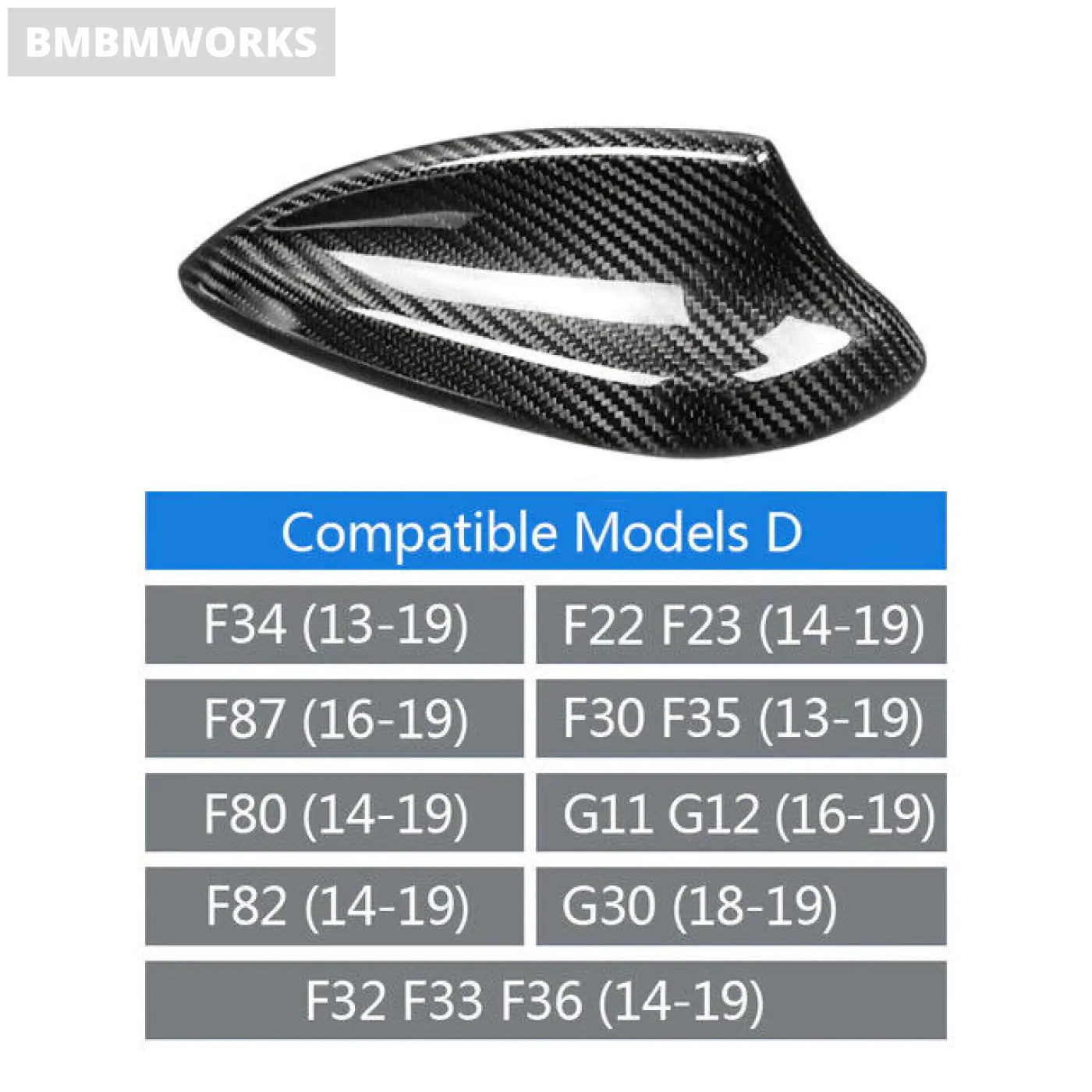 Real Carbon Fiber Antenna Cover Shark Fin For Bmw E90 F20 F30 F10 G30 G20 F15