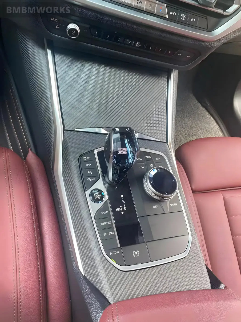 Real Carbon Fiber Interior Set - Center Console Dashboard Side Air AC Vent Gear Panel Trim BMW 3 4 Series G20 G21 G22