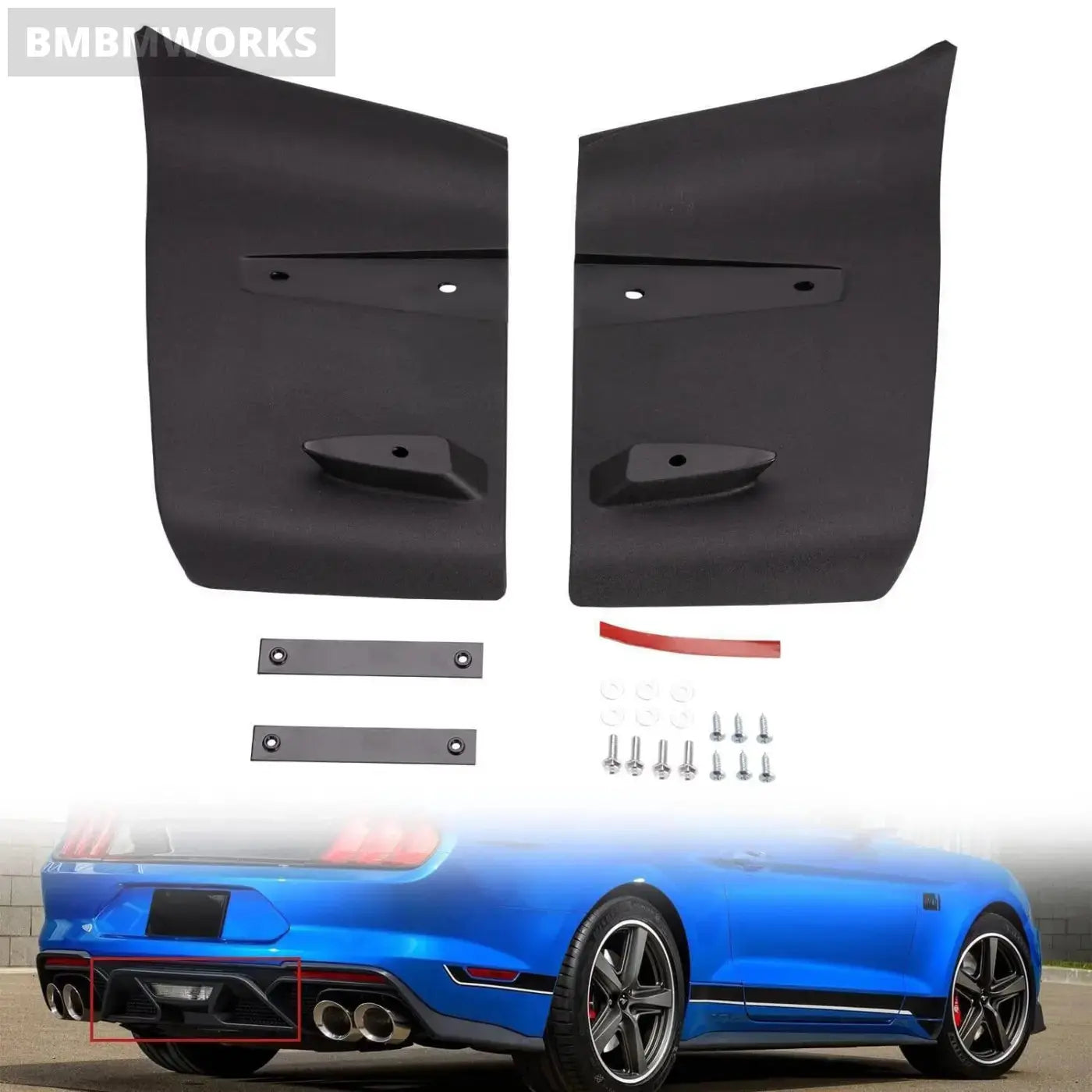 Rear Bumper Lip Air Diffuser Valance Aero Foil Kit Ford Mustang Gt 2018-2023