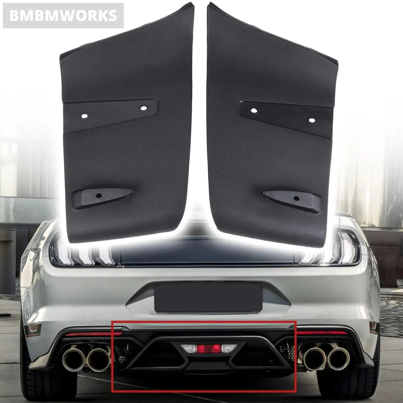 Rear Bumper Lip Air Diffuser Valance Aero Foil Kit Ford Mustang Gt 2018-2023