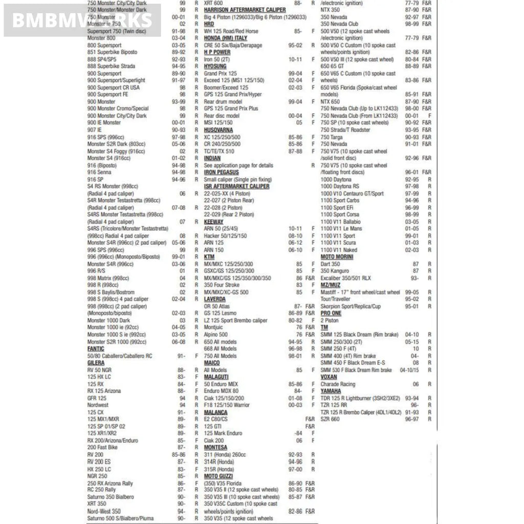 Rear & Front Brake Pads Moto Guzzi 750 Nevada 1991-2001 Laverda Cr 50 Atlas 1987