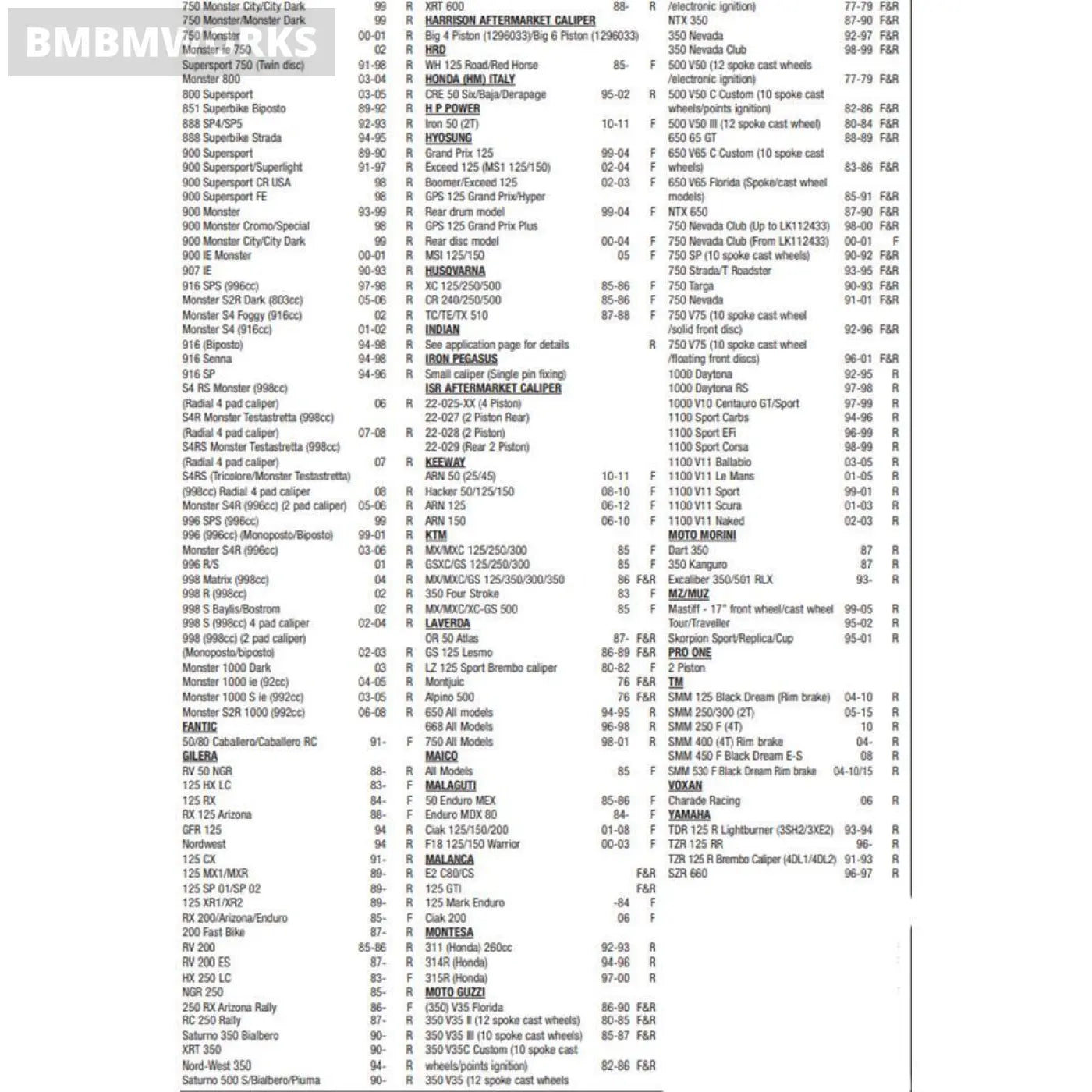 Rear & Front Brake Pads Moto Guzzi 750 Nevada 1991-2001 Laverda Cr 50 Atlas 1987