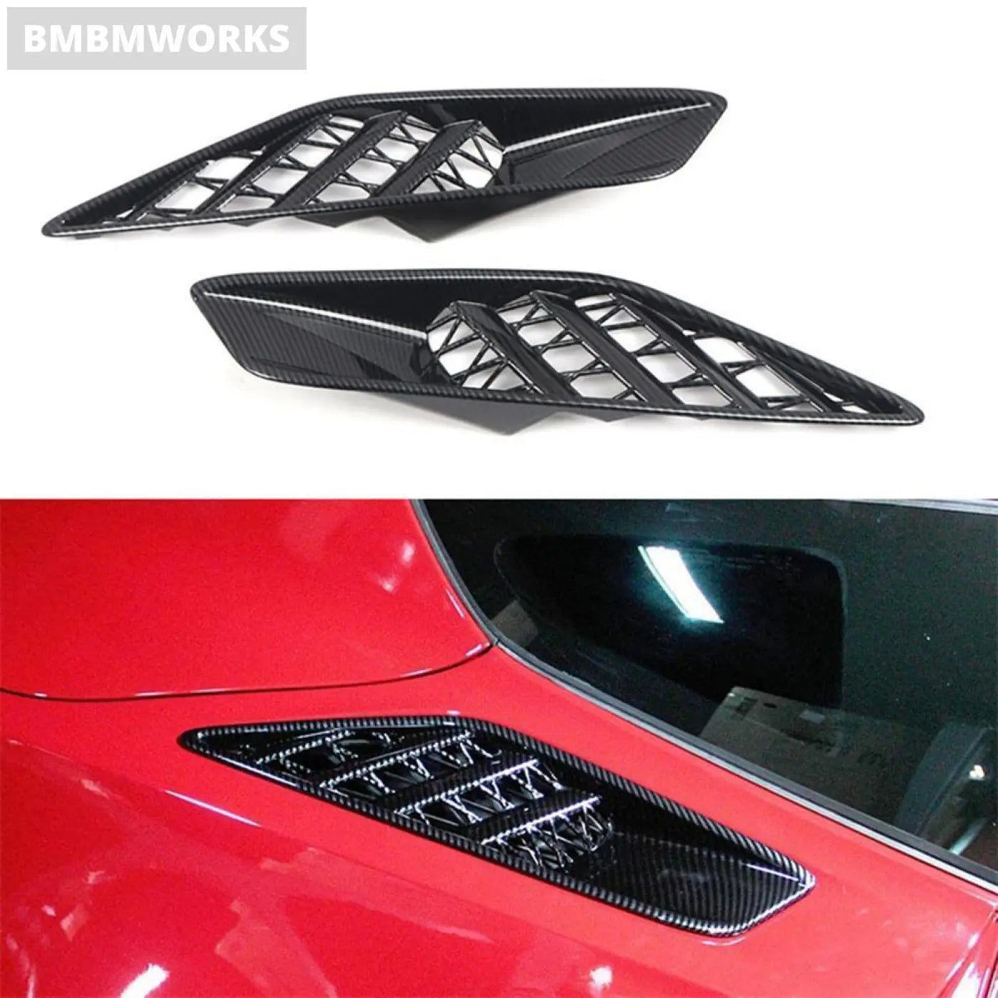 Rear Side Body Vent Cover Trim Carbon Fiber Chevrolet Corvette C7 2014-2018