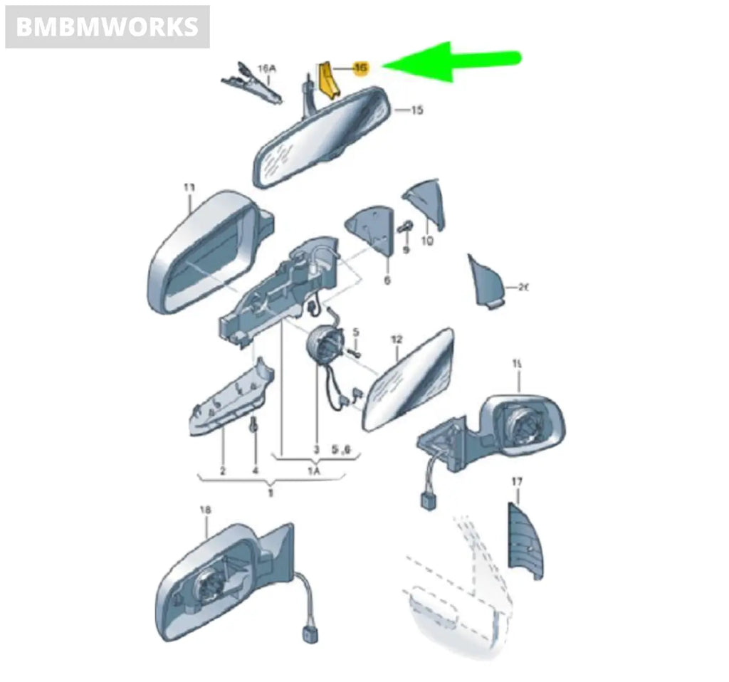 Rear View Mirror Cable Baffle Trim Cover Audi A3 A4 A6 S4 S6 Tt 2005-2013