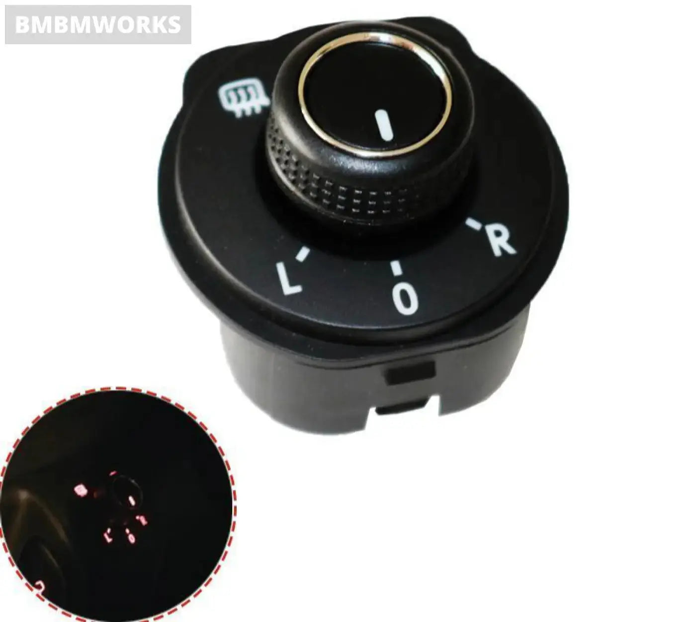 Rear View Side Mirror Switch Control Adjust Knob With Fold And Heating Polo 6R