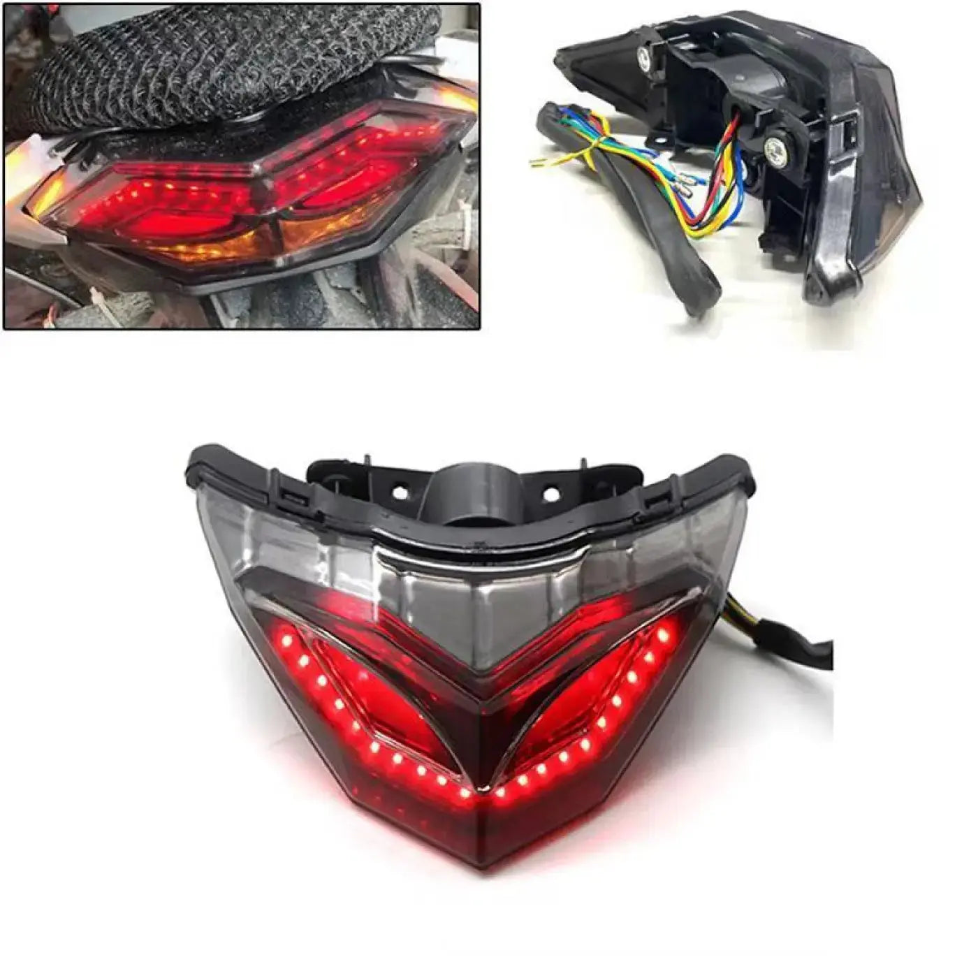 Red Rear Taillight Tail Brake Turn Signals Kawasaki Ninja 250 300 Ex300 2013-17