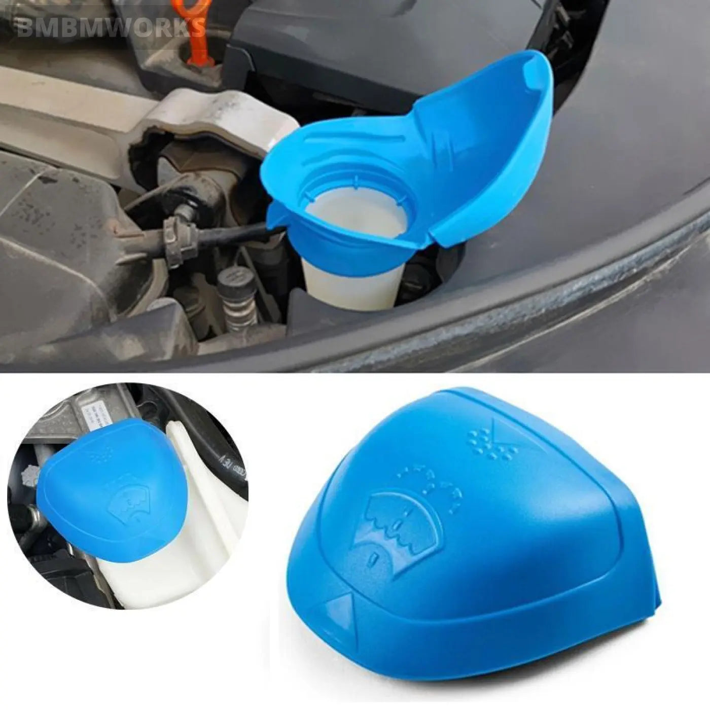 Reservoir Bottle Cap Wiper Washer Fluid Blue Plastic Cooper Volkswagen Skoda