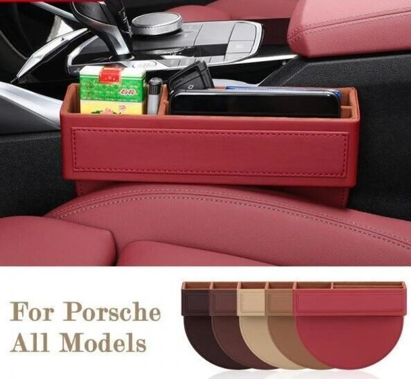 Seat Gap Storage Box Leather Organizing Bag Porsche Macan Cayenne Panamera 911
