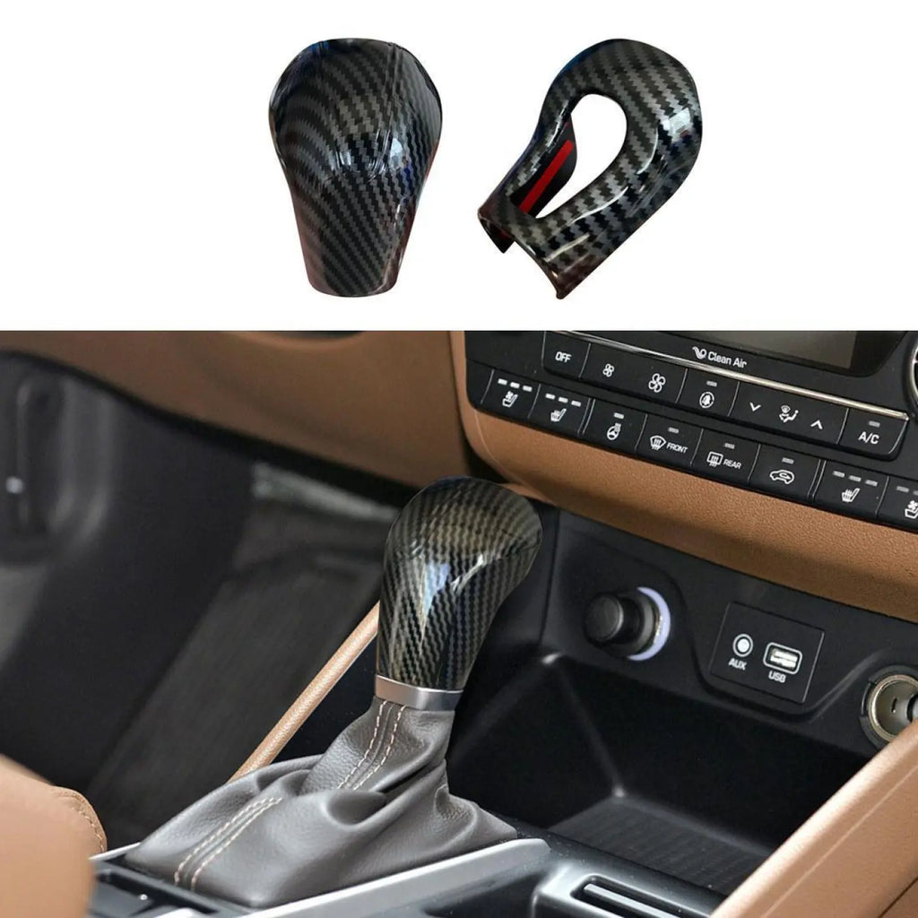 Shift Knob Cover Trim Fit Carbon Fiber Color Hyundai Tucson 2016-2020