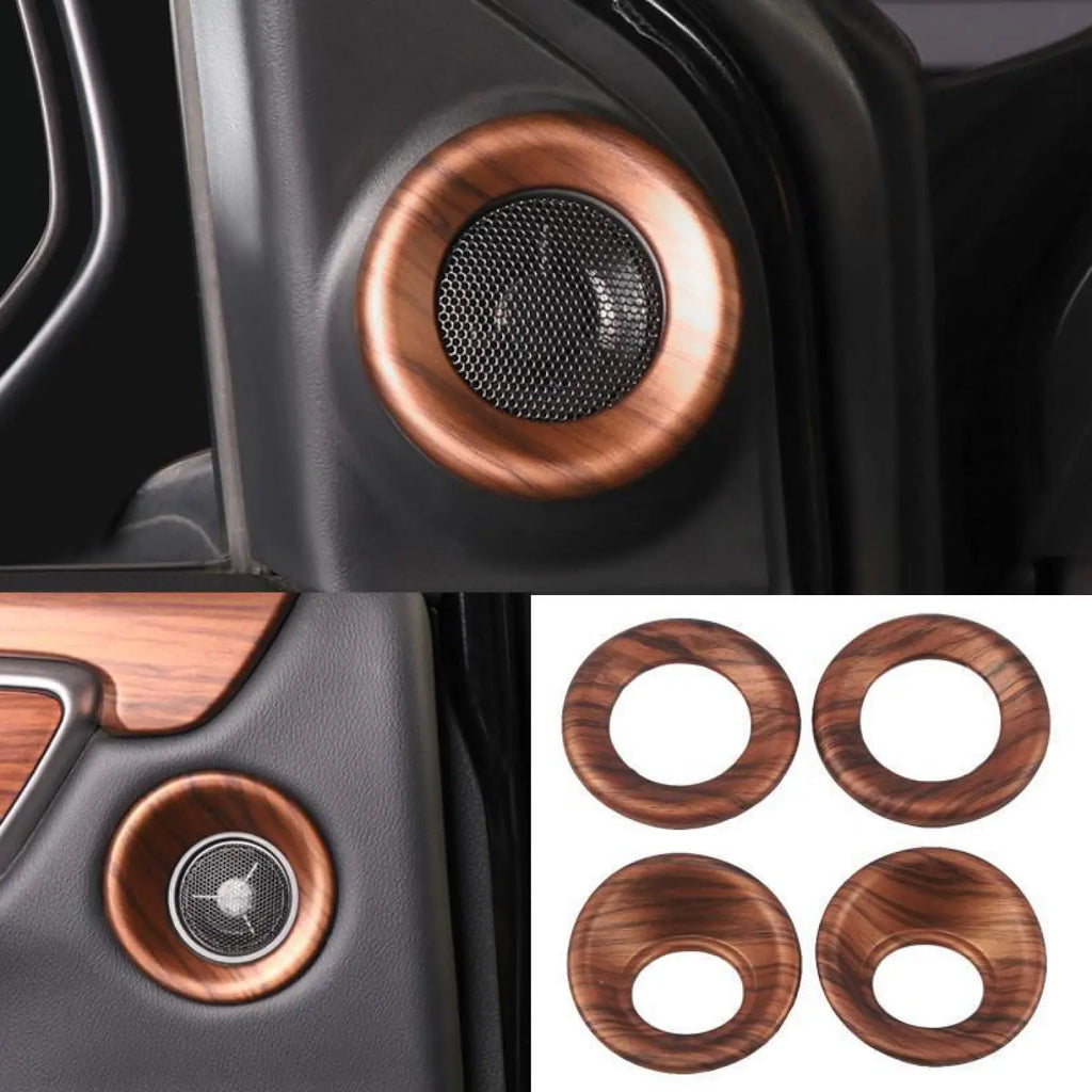 Speaker Frame Sticker Peach Wood Grain Interior Audio Panel Honda Crv 2017-2021