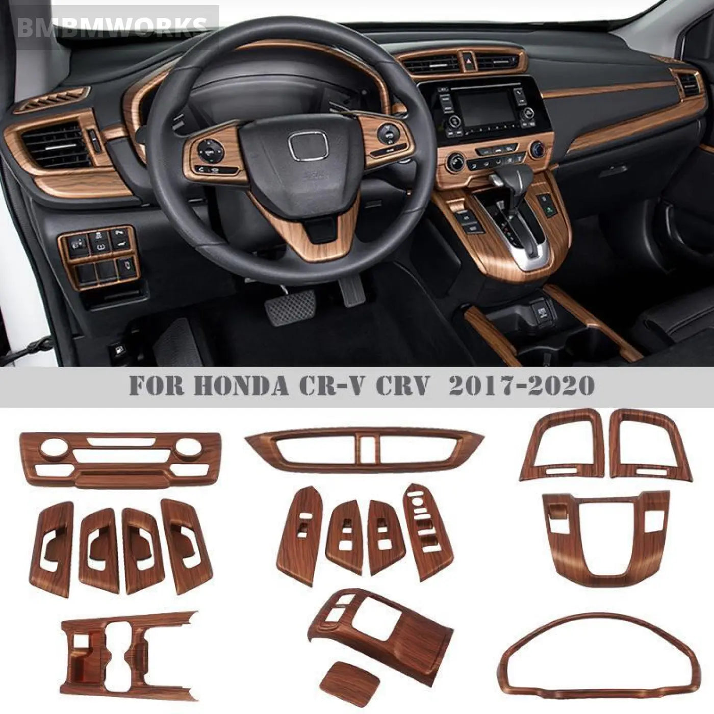 Speaker Frame Sticker Peach Wood Grain Interior Audio Panel Honda Crv 2017-2021
