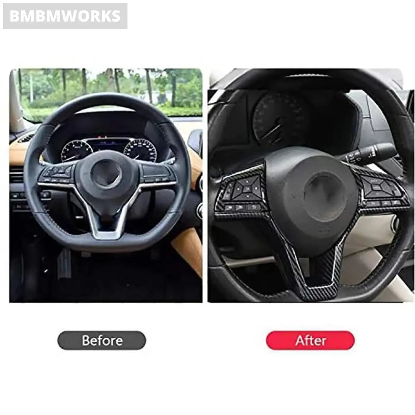 Steering Wheel Decoration Cover Frame Trim For Rogue Altima Sentra Kicks Leaf