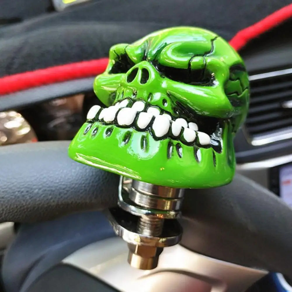 Steering Wheel Spinner Knob Universal Adjustable Skull Head Hand Control Ball