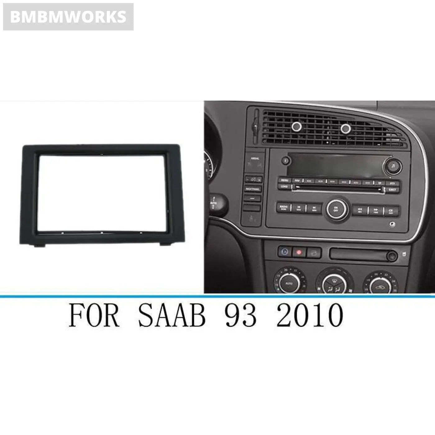 Stereo Radio Fascia Dash Panel 2 Din Frame Trim Kit Saab 9-3 2007-2011
