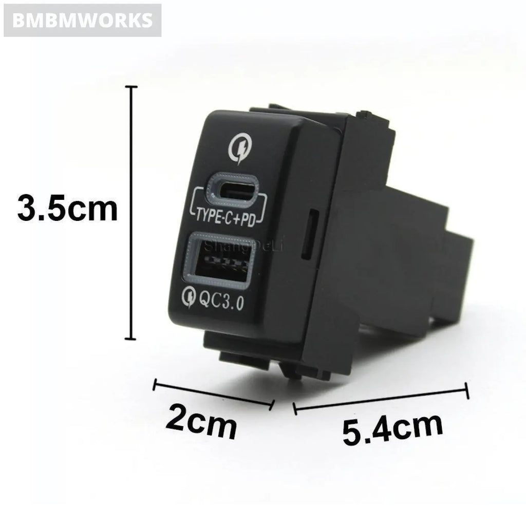 Type C+Usb Charger Socket For Nissan Patrol Y62 X-Trail Sunny Sylphy Teana