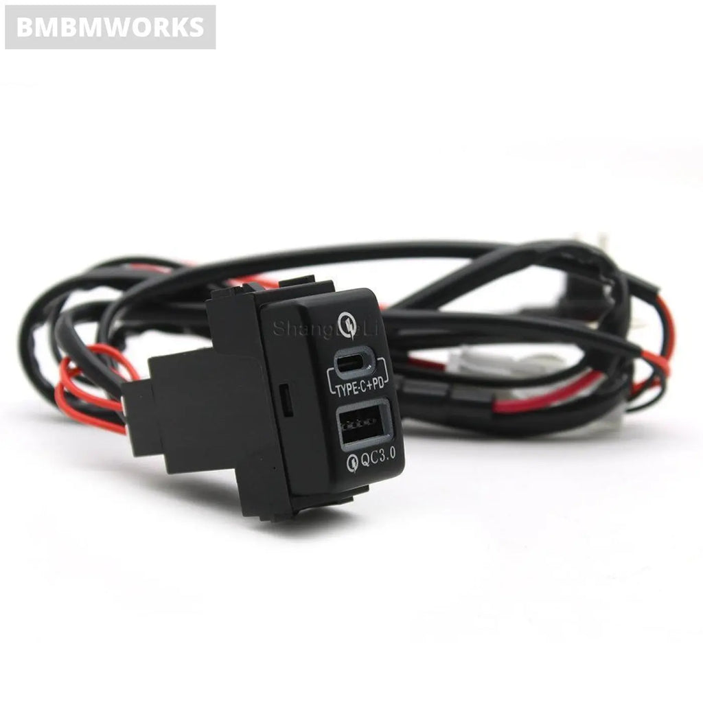Type C+Usb Charger Socket For Nissan Patrol Y62 X-Trail Sunny Sylphy Teana
