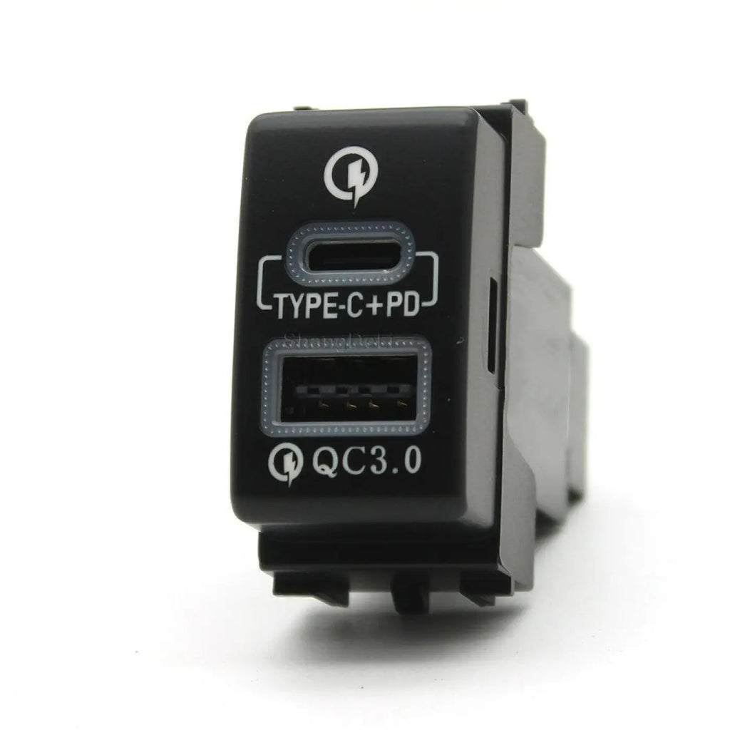 Type C+Usb Charger Socket For Nissan Patrol Y62 X-Trail Sunny Sylphy Teana