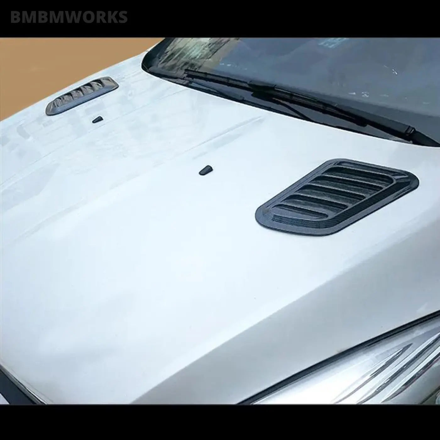 Universal Auto Black Carbon Fiber Cell Air Flow Intake Decorative Hood Scoop