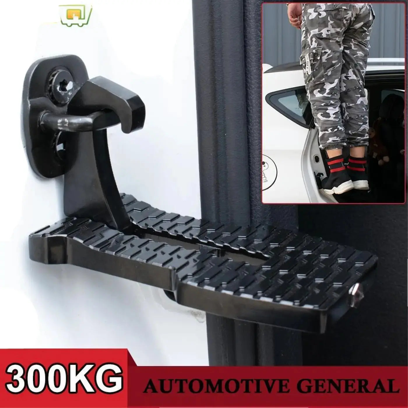 Universal Auxiliary Pedal Roof Top Rack Access Trunk Suv Jeep Ladder Aluminum