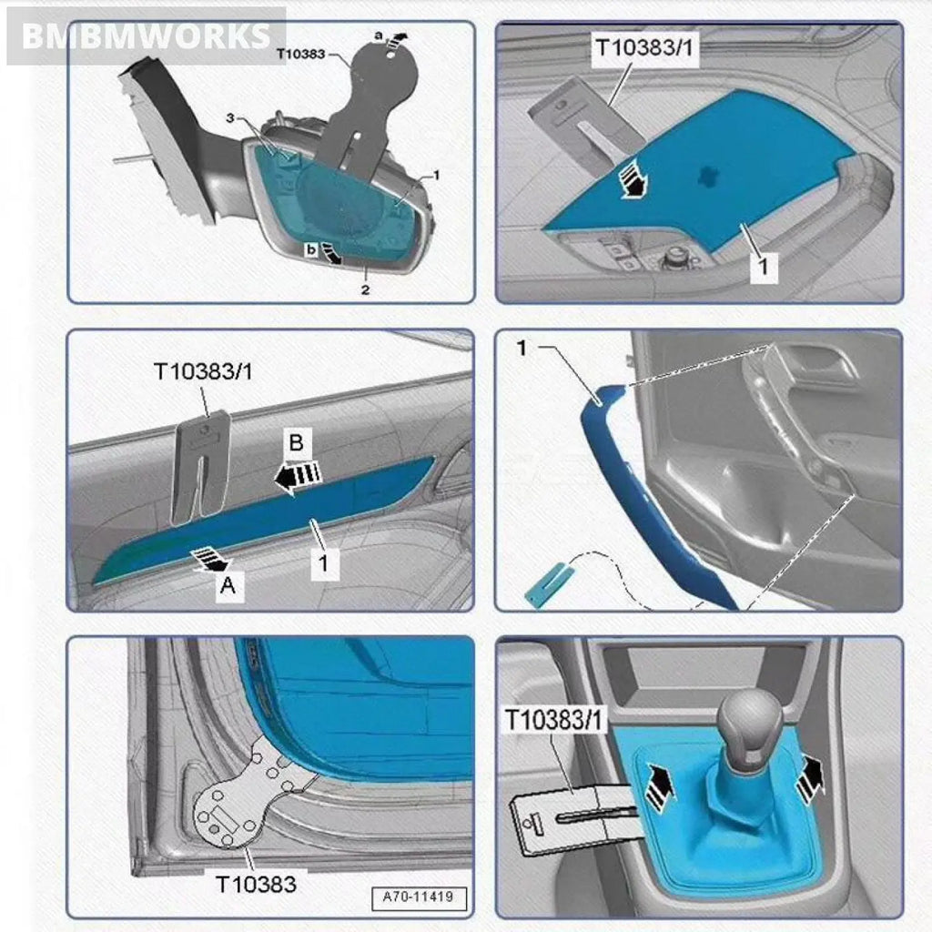 Universal Car Door Removal Trim Wedge Panel Clip Tools Vw Audi