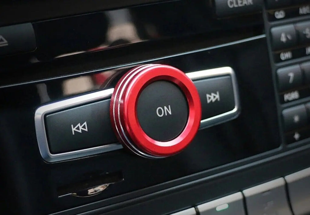 Volume Knob Decoration Red Ring Cover Mercedes Benz A B Class Glk Gla Cla