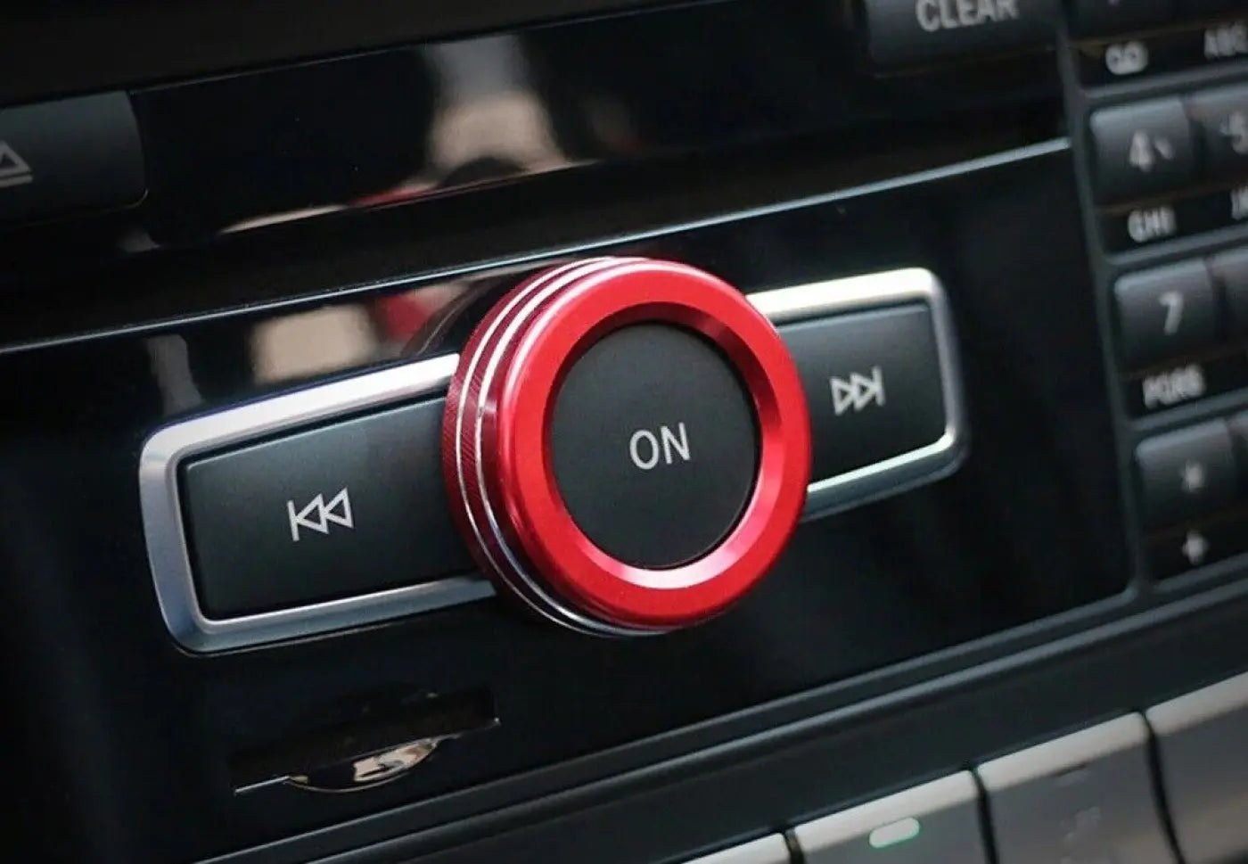 Volume Knob Decoration Red Ring Cover Mercedes Benz A B Class Glk Gla Cla