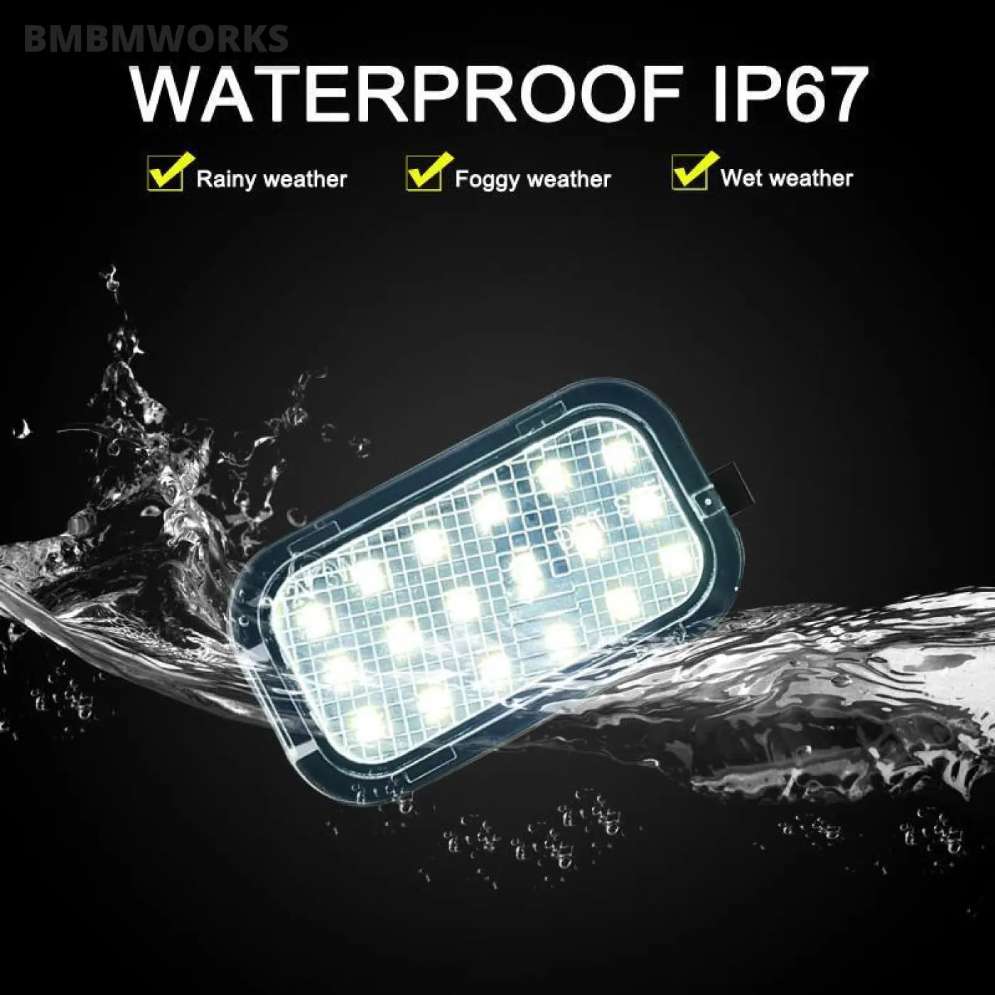 White Led Under Side Mirror Puddle Light Cadillac Escalade Chevrolet Tahoe