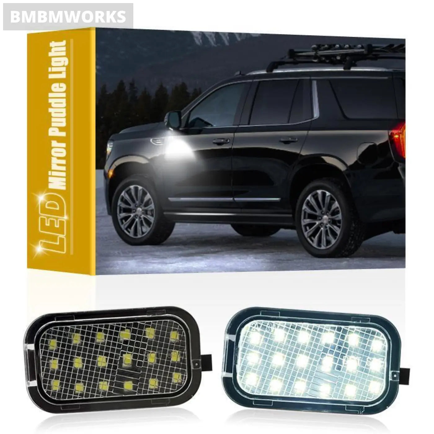 White Led Under Side Mirror Puddle Light Cadillac Escalade Chevrolet Tahoe