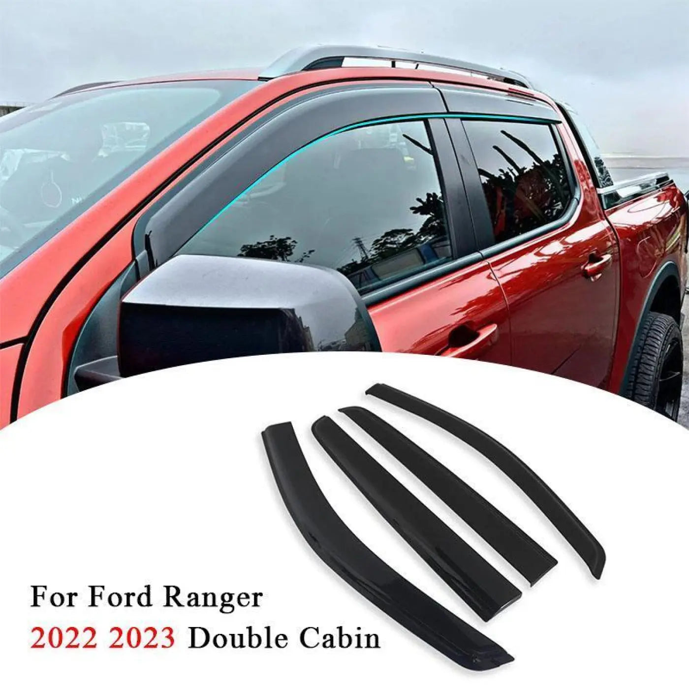 Window Deflector Weathershield Ford Ranger T9 2022-2023 Wildtrak Sport Xlt Xls X