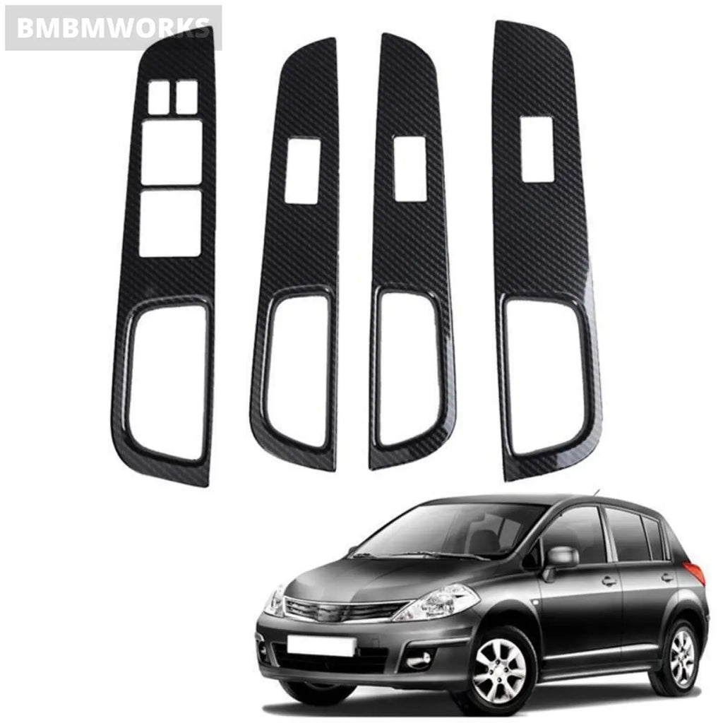 Window Glass Lift Button Switch Cover Trim For Nissan Tiida Rhd 2005-2010
