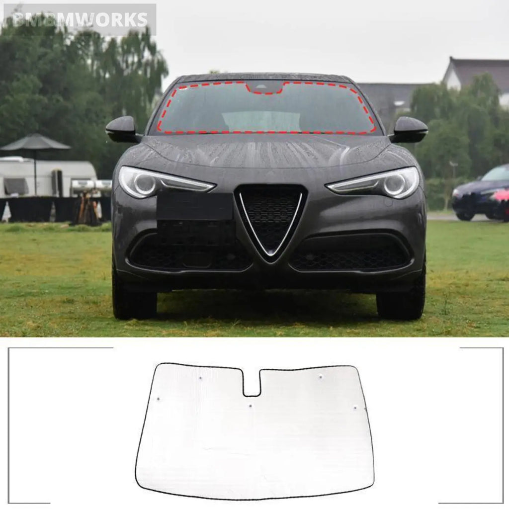 Windshield Sunshade Uv Shield Block Cover Alfa Romeo Stelvio 2017-2023